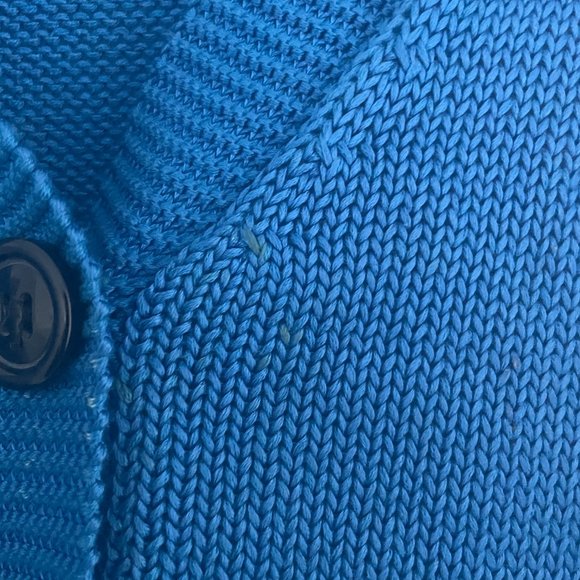 Jones New York Collection Cobalt Blue Cropped Cardigan, Size Medium - Picture 5 of 5